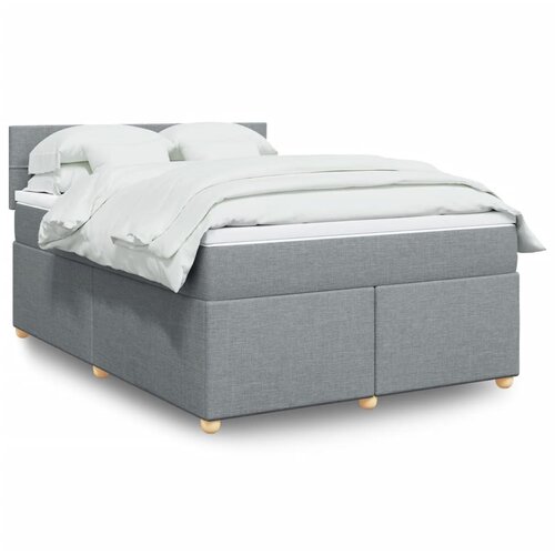 vidaXL Krevet s oprugama i madracem svjetlosivi 140x190 cm od tkanine Cijene
