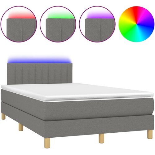Maison Chic Box spring postelja - Vzmetna postelja z vzmetnico LED temno siva 120x200 cm blago SL9778, (21906874) Cene