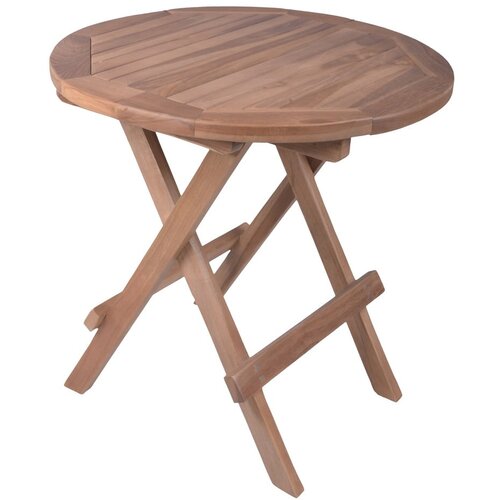 Garden Pleasure Okrugao vrtni stol od masivne tikovine &amp;oslash; 50 cm Luang &amp;ndash; Slike