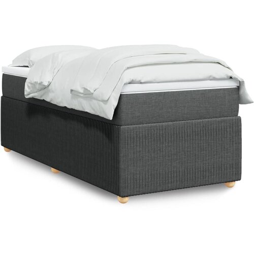 VidaXL Krevet s oprugama i madracem tamnosivi 90x200 cm od tkanine Slike