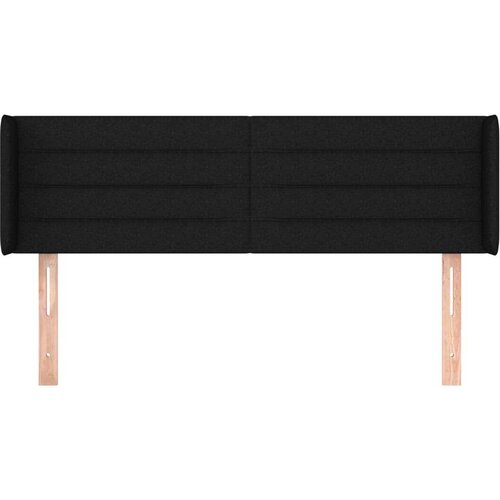  Uzglavlje s u&amp;scaron;ima crno 147x16x78/88 cm od tkanine Slike