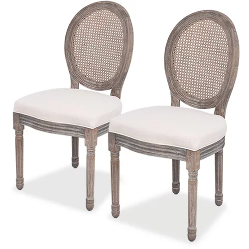  Blagovaonske stolice od tkanine 2 kom krem