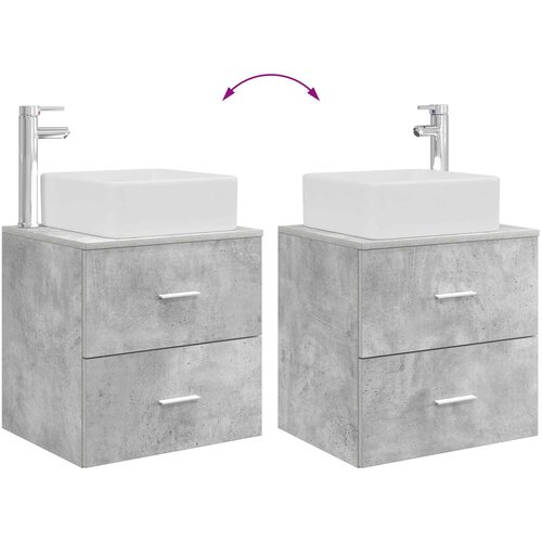 Umivaonik s policom Betonska siva 49,5 x 41 x 63 cm Slike
