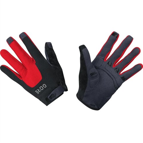 Gore C5 trail cycling gloves - red and black Slike