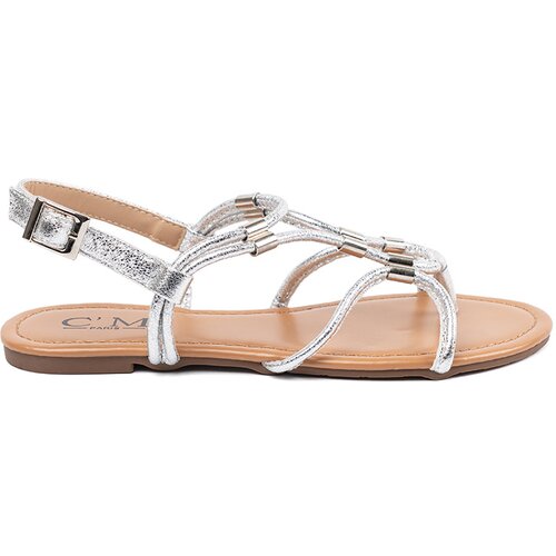 Shelvt Silver Women's Flip Flops Cene