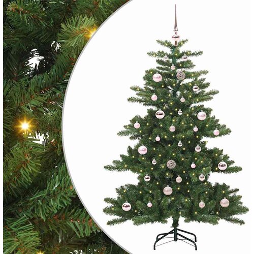 vidaXL Umjetno božićno drvce s nogom s 150 LED dioda Zelena 150 cm PVC Cene