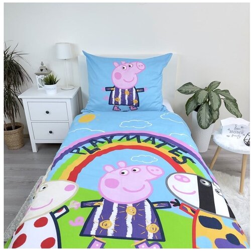 Jerry Fabrics Enojna bombažna otro&amp;scaron;ka posteljnina s svetlečim učinkom 140x200 cm Peppa Pig &amp;ndash; Slike