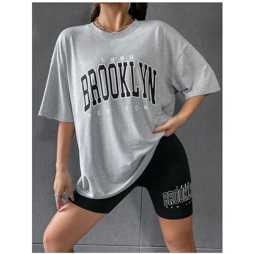K&amp;amp;H TWENTY-ONE Women&amp;#039;s Gray Oversize Brooklyn Printed Leggings Suit Slike