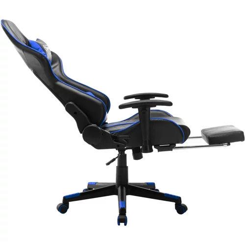  Igraća stolica od umjetne kože s osloncem za noge crno-plava