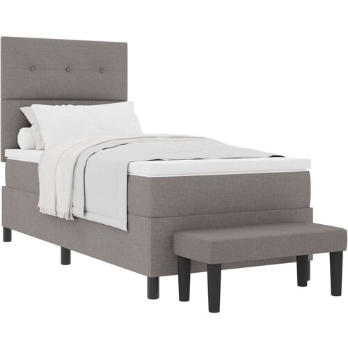  Postelja z vzmetnico z vzmetnico Taupe 80 x 200 cm blago, (5000141758) Cene