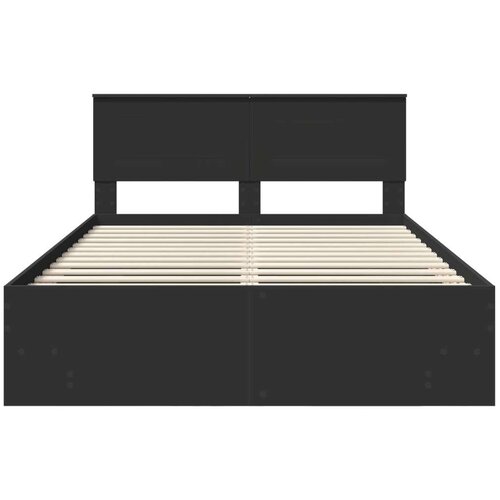 Okvir za krevet Crna 140 x 200 cm Konstruirano drvo - Crna 140 x 200 cm Slike