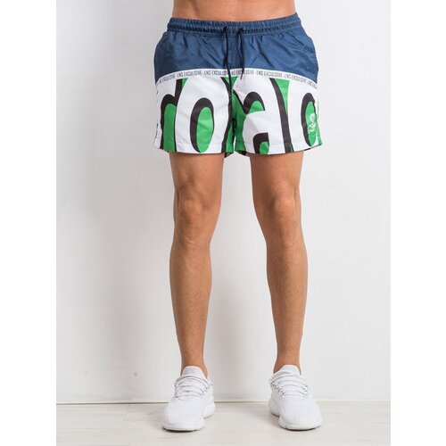Fashion Hunters Men&amp;#039;s Printed Shorts, dark blue Slike