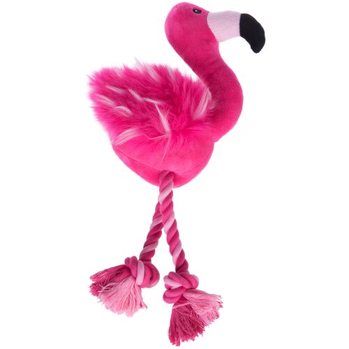 Zooplus Pasja igrača flamingo z vrvjo - 1 kos Slike