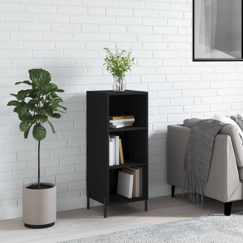 VidaXL Komoda črna 34,5x32,5x90 cm inženirski les Slike