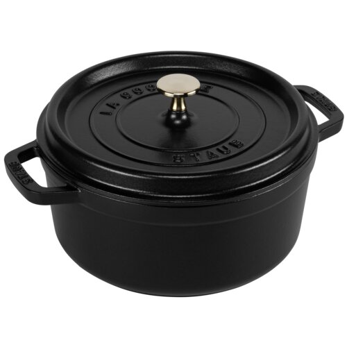 Staub Round Cocotte, 24cm cast iron, black Slike