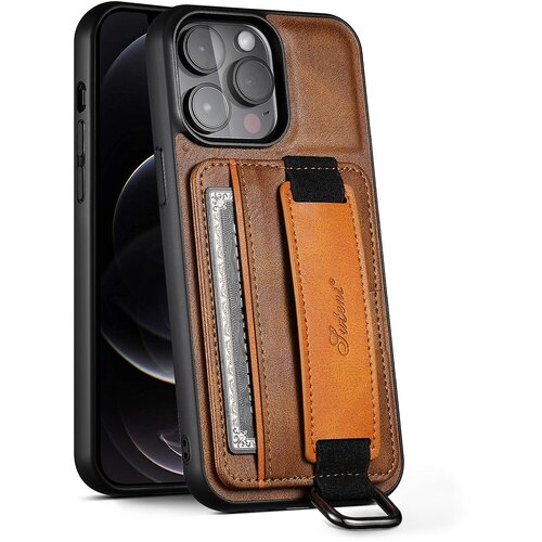 INORCO Za Samsung Galaxy S23 Ultra torbica z zadrgo in vrvico za telefon, usnjeno prevleko iz TPU na stojalo za telefon, (22036642) Slike