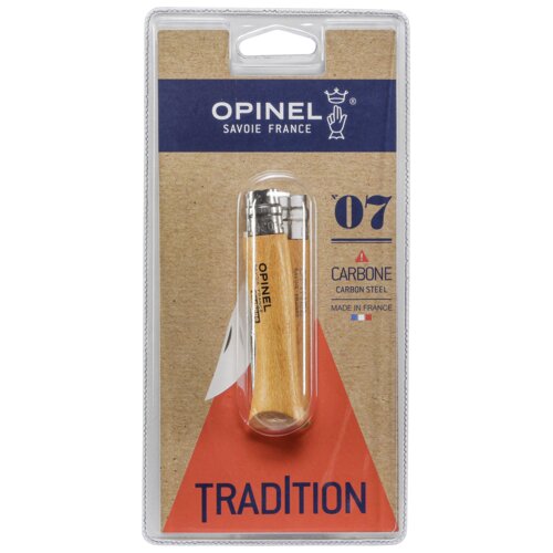 Opinel pocket knife No. 07 carbon w. wood handle Cene