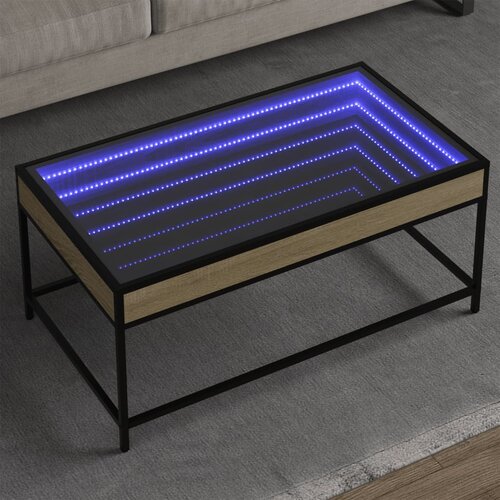 Furnova Klubska mizica z neskončnimi LED sonoma hrast 90x50x41 cm, (21915258) Cene