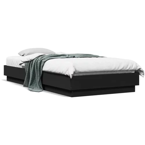 vidaXL Okvir za krevet s LED svjetlima crni 90 x 200 cm