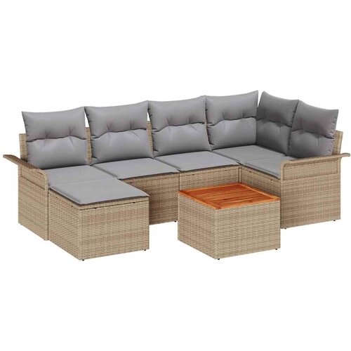  Sjedeća garnitura za vrt 7 kom. poliratan 242,5 x 132,5 x 69 cm Slike