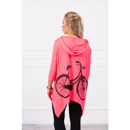 Kesi Sweatshirt with pink neon bicycle print Slike