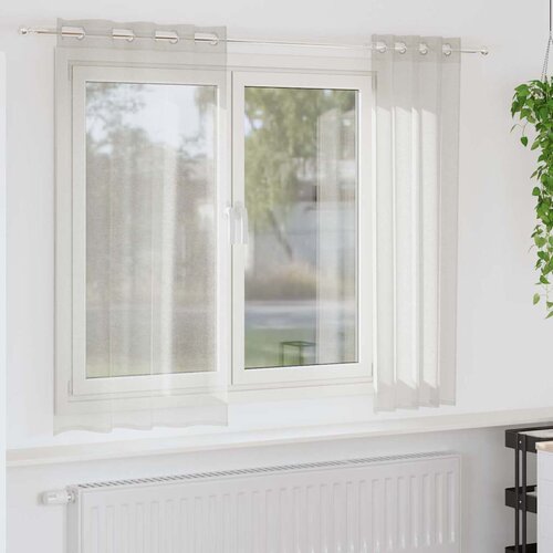 Voile zavjesa sa zavjesama 2 pcs Krema 175 x 140 cm Poliester Cijene