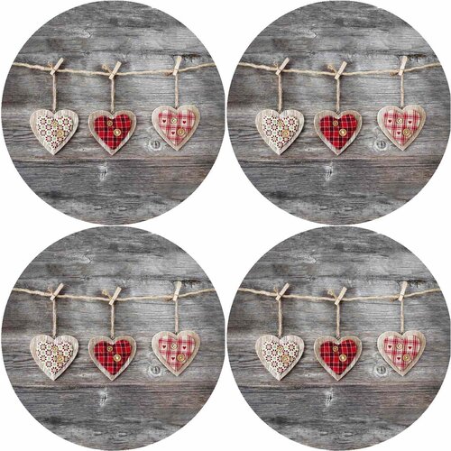 Bertoni Home Unisex's 4 Round Table Pads Set Hearts Cene