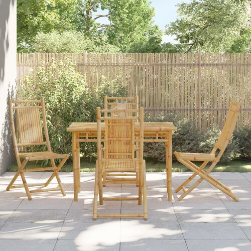 VidaXL Zložljivi vrtni stoli 4 kosi 46x66x99 cm bambus Slike