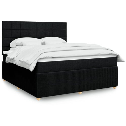 vidaXL Krevet s oprugama i madracem crni 180x200 cm od tkanine Cijene