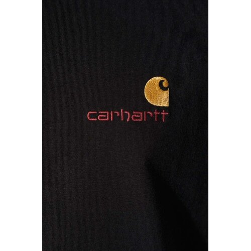 Carhartt WIP Pamučna majica S/S American Script T-Shirt za mu&amp;scaron;karce, boja: crna, s aplikacijom, I029956.89XX Slike