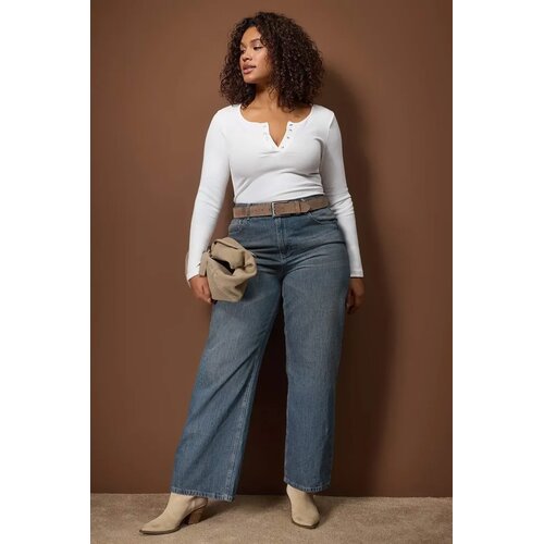 Trendyol Ženska bluza Tbbaw23Af00030, Krem Slike
