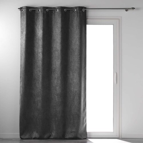 Douceur d intérieur Antracitno siva zatamnjujuća zavjesa od samta 135x280 cm Melodie – Cijene