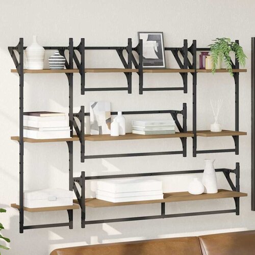 vidaXL Set zidnih polica Zidne 6 pcs Umjetnički hrast 100 x 25 x 30 cm Cijene