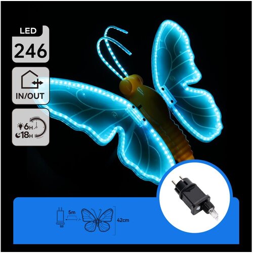 Aigostar LED spolja&amp;scaron;nja božićna dekoracija 234xLED IP44 plavi leptir Slike