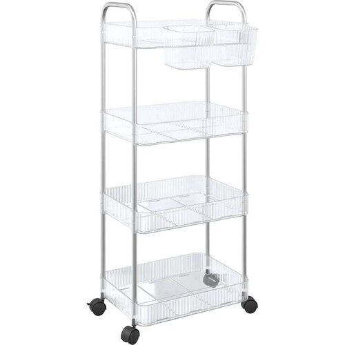 VidaXL Kolica za pohranu 4 nivoa prozirna 37x28x95 cm akril Slike