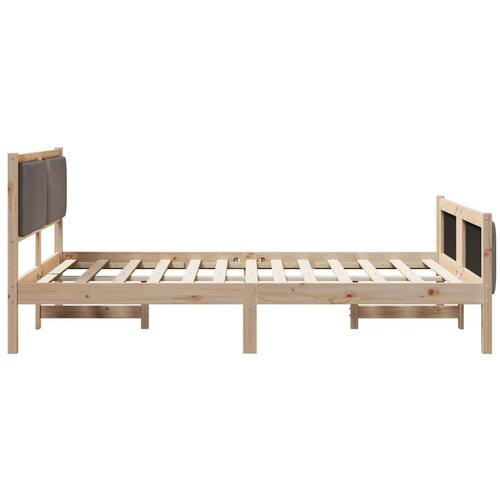  Okvir kreveta Smeđa i taupe 140 x 190 cm Masivna borovina Slike