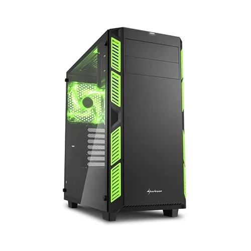 Sharkoon Kućište gaming, AI7000 Glass Green ATX, 3x 140mm LED