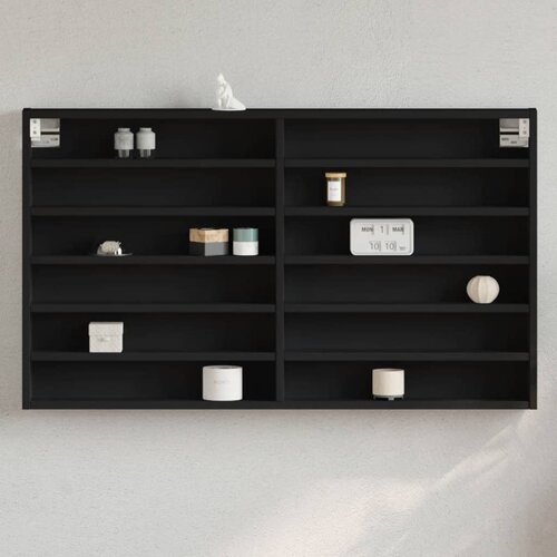  The Living Store Vitrina črna 100x8,5x58 cm iverna plo&amp;scaron;ča - Vitrina, (21554809) Slike