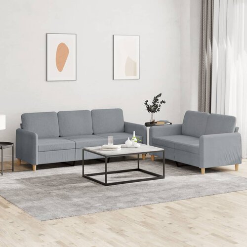  2-dijelni set sofa s jastucima svjetlosivi od tkanine Cijene