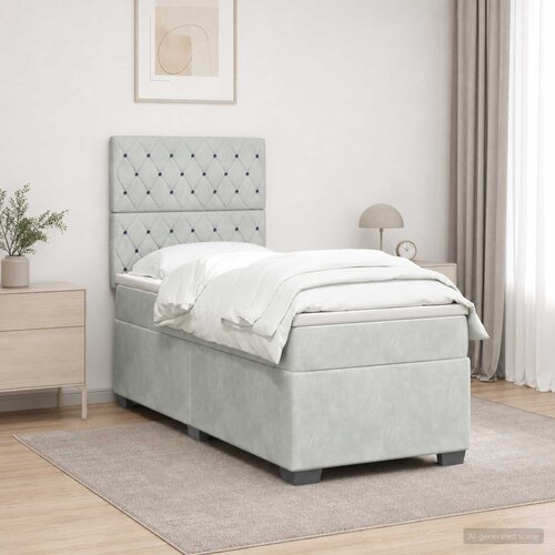  Boxspring krevet s madracem Svjetlosiva 90 x 190 cm Bar&scaron;un Cijene