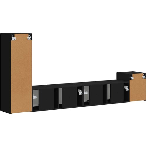  Set TV komoda Zidne 3 pcs Crna Konstruirano drvo Slike