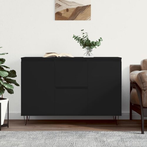 vidaXL Komoda črna 104x35x70 cm inženirski les Cene
