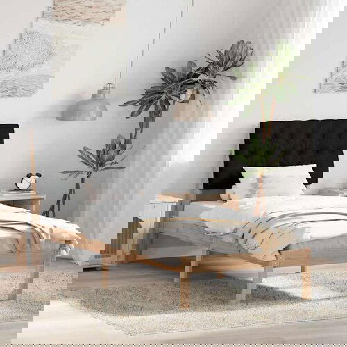 VidaXL Krevetni okvir s tapiciranim uzglavljem Smeđa 80 x 200 cm Slike