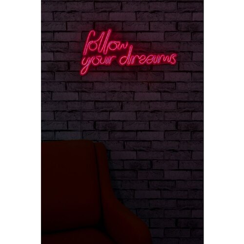 Wallity Zidna LED dekoracija Follow Your Dreams Red Cene