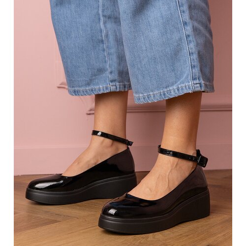 D/CEO marka niezdefiniowana Black patent leather platform Oxfords Tanga Slike