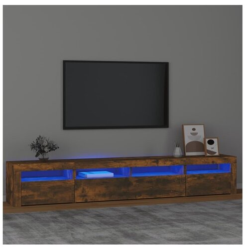  TV omarica z LED lučkami dimljeni hrast 240x35x40 cm Cene