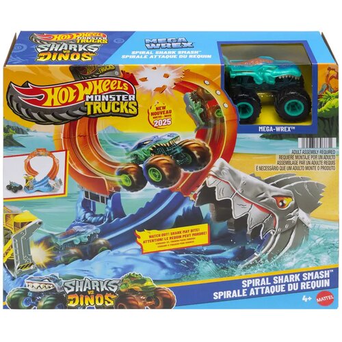 Mattel Hot Wheels Monster Trucks: Spiral Shark Smash set staza s vozilom Mega-Wrex &ndash; Cijene