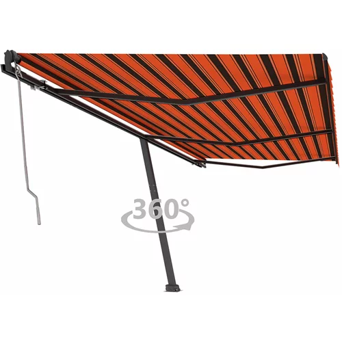 vidaXL Prostostoječa avtomatska tenda 600x350 cm oranžna/rjava