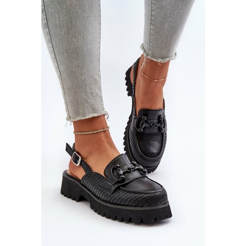 Kesi Women's Flat Heeled Sandals with Trim Black D&A Slike