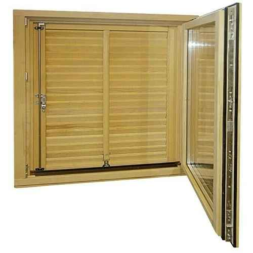 Drveni prozor s pomičnom griljom, bez kvake (Š x V: 100 x 90 cm, DIN desno, Natur)